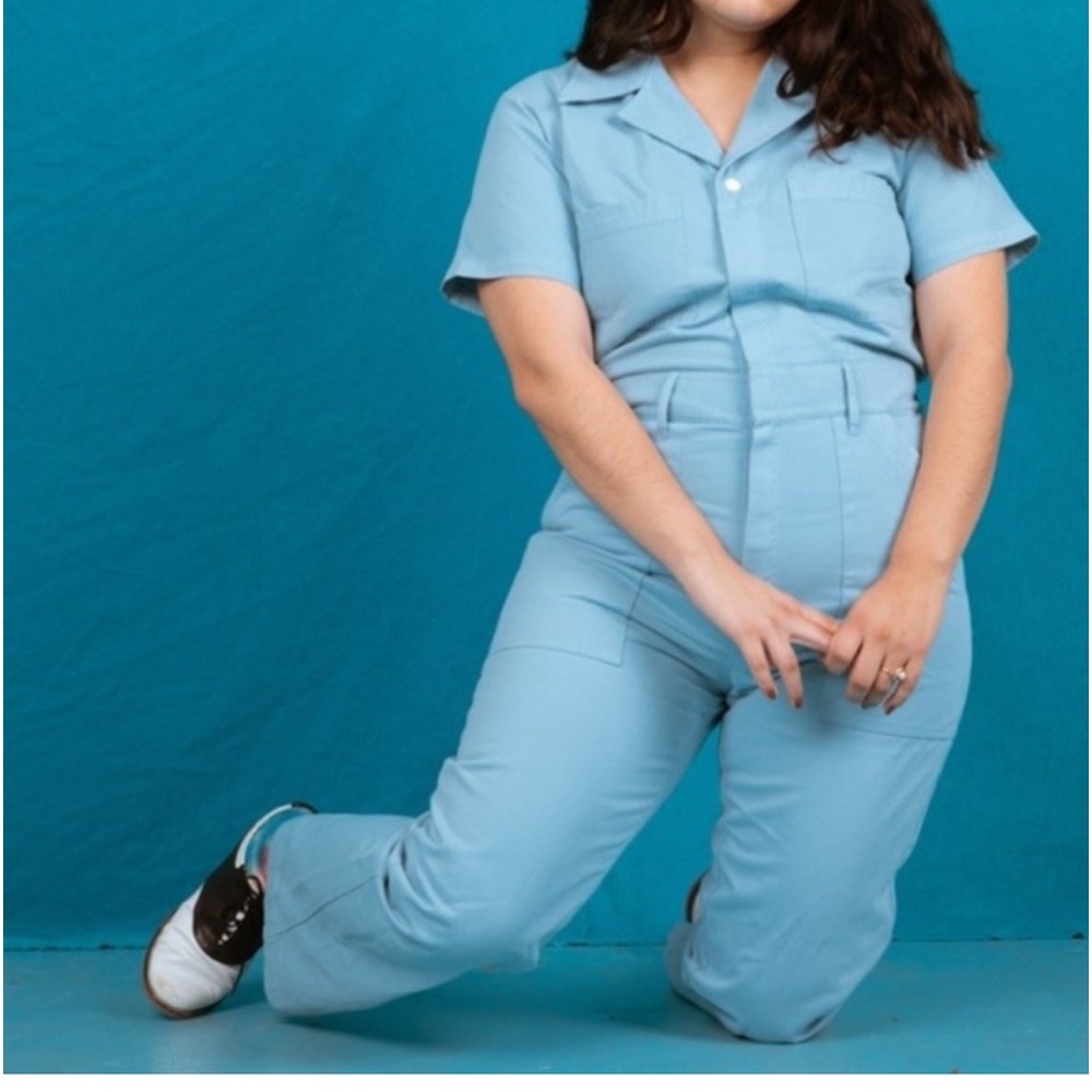 Baby Blue Short-Sleeve Jumpsuit by Big Bud Press